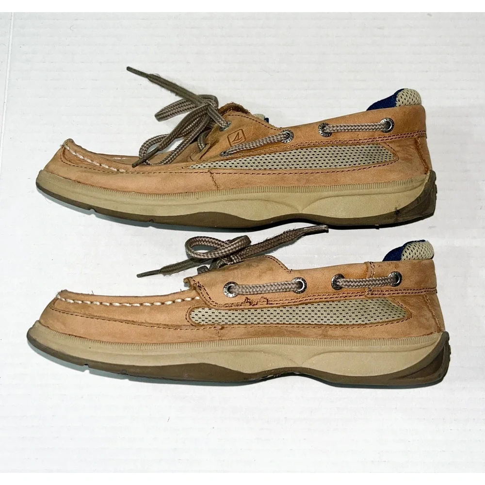 Sperry Top-Sider Billfish Boat Shoes Mens 4M Tan Leather Mesh YB46122A